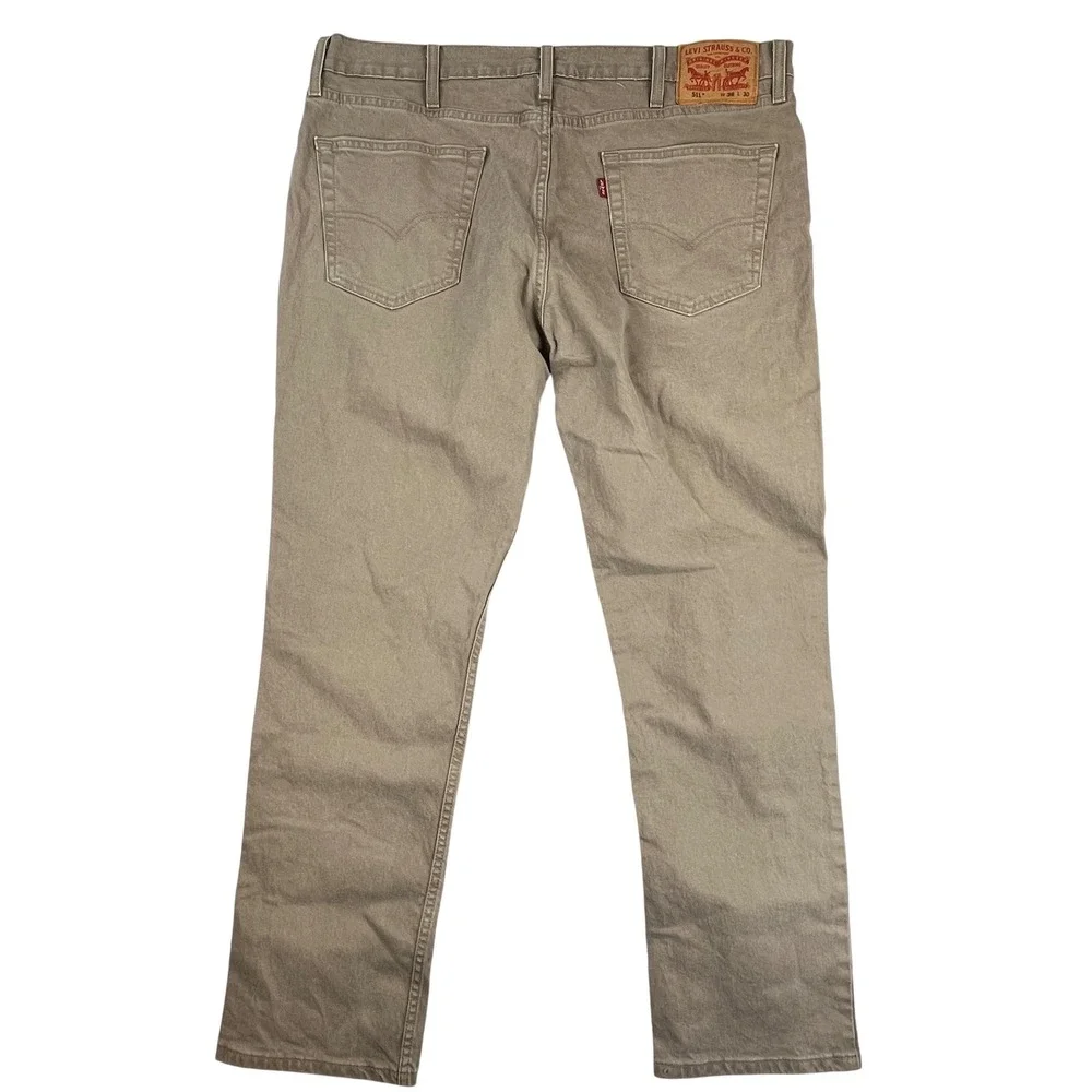 Levis 511 Slim Fit Stretch Jeans Pants Mens 38x30 Tan Khaki NWOT
